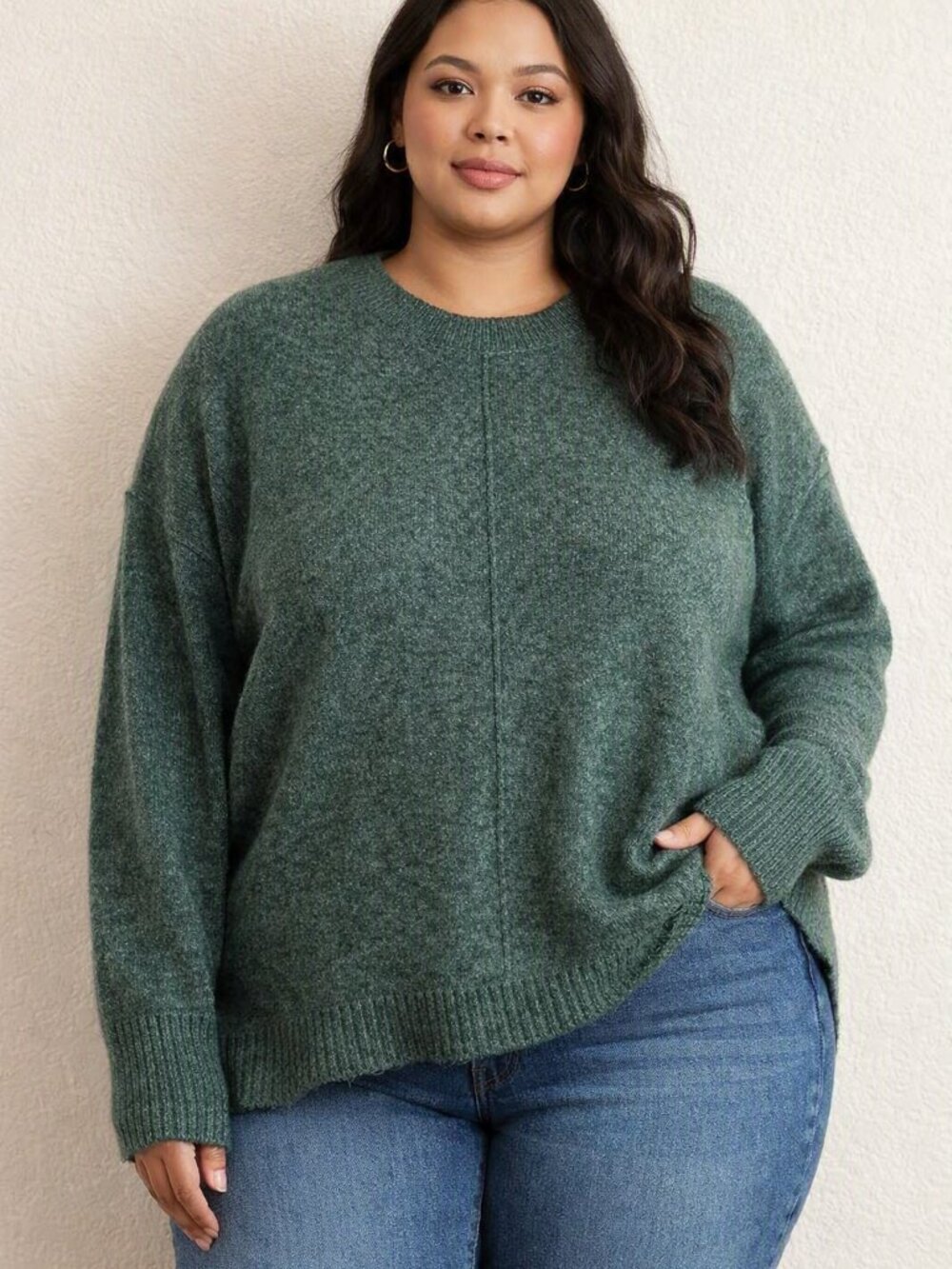 Legendary Outfitters Heathered Deep Green Crewneck Sweater